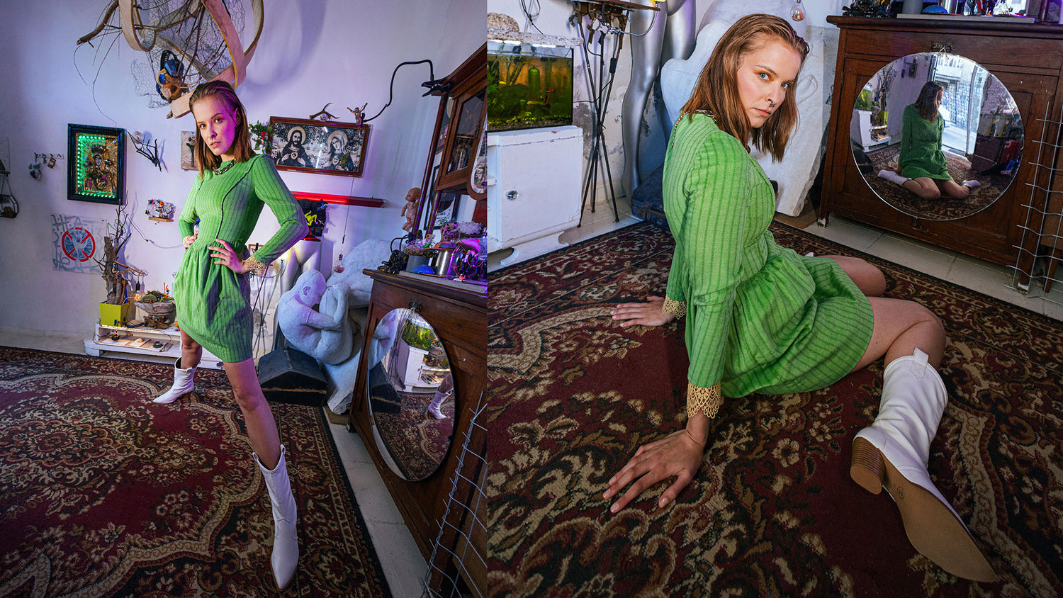 Fashionable shoes with long history. Vegan cowboy boots made of plant-based materials.