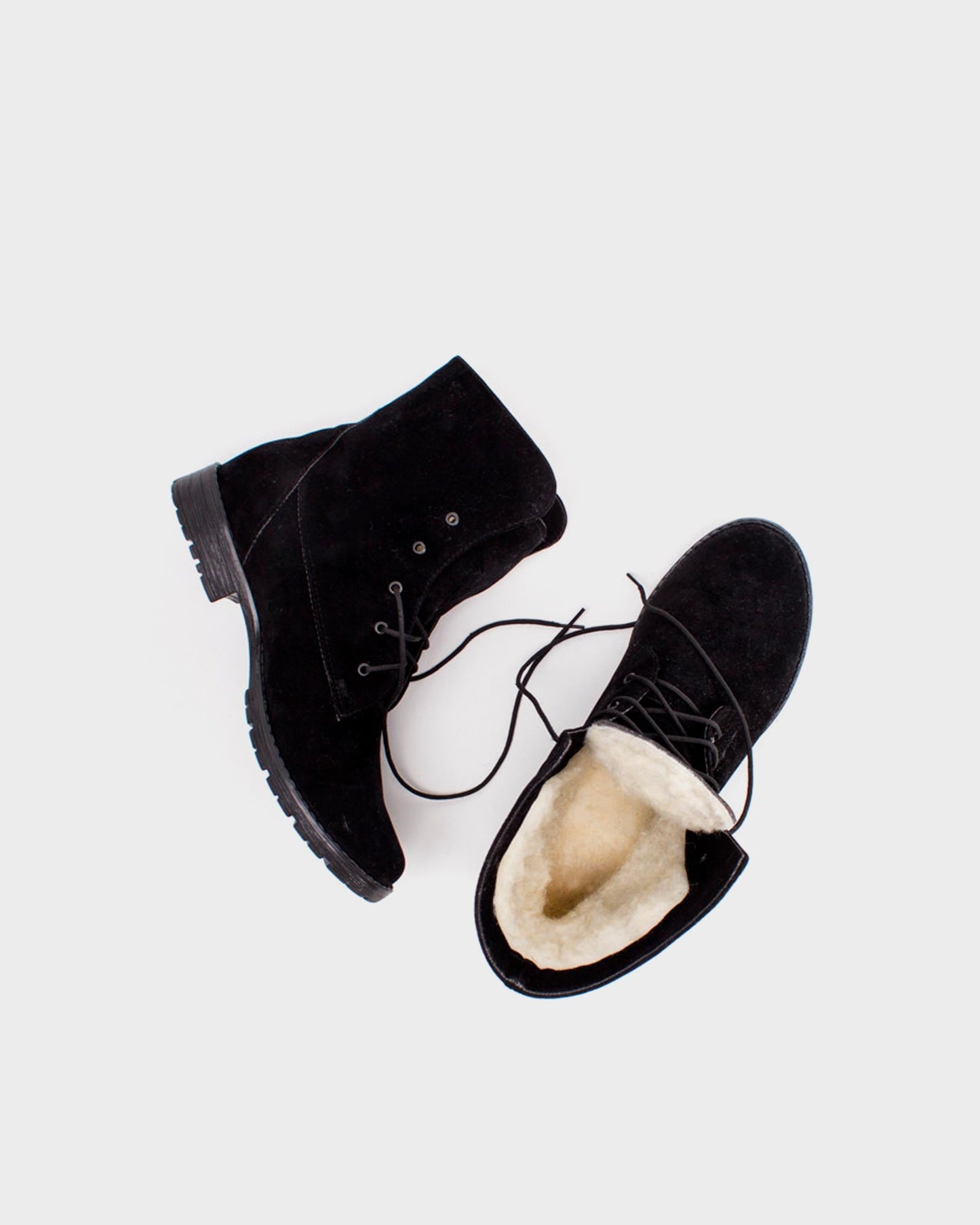 Schwarze Stiefel „Workers No. 1“ aus synthetischem Wildleder – Musterverkauf