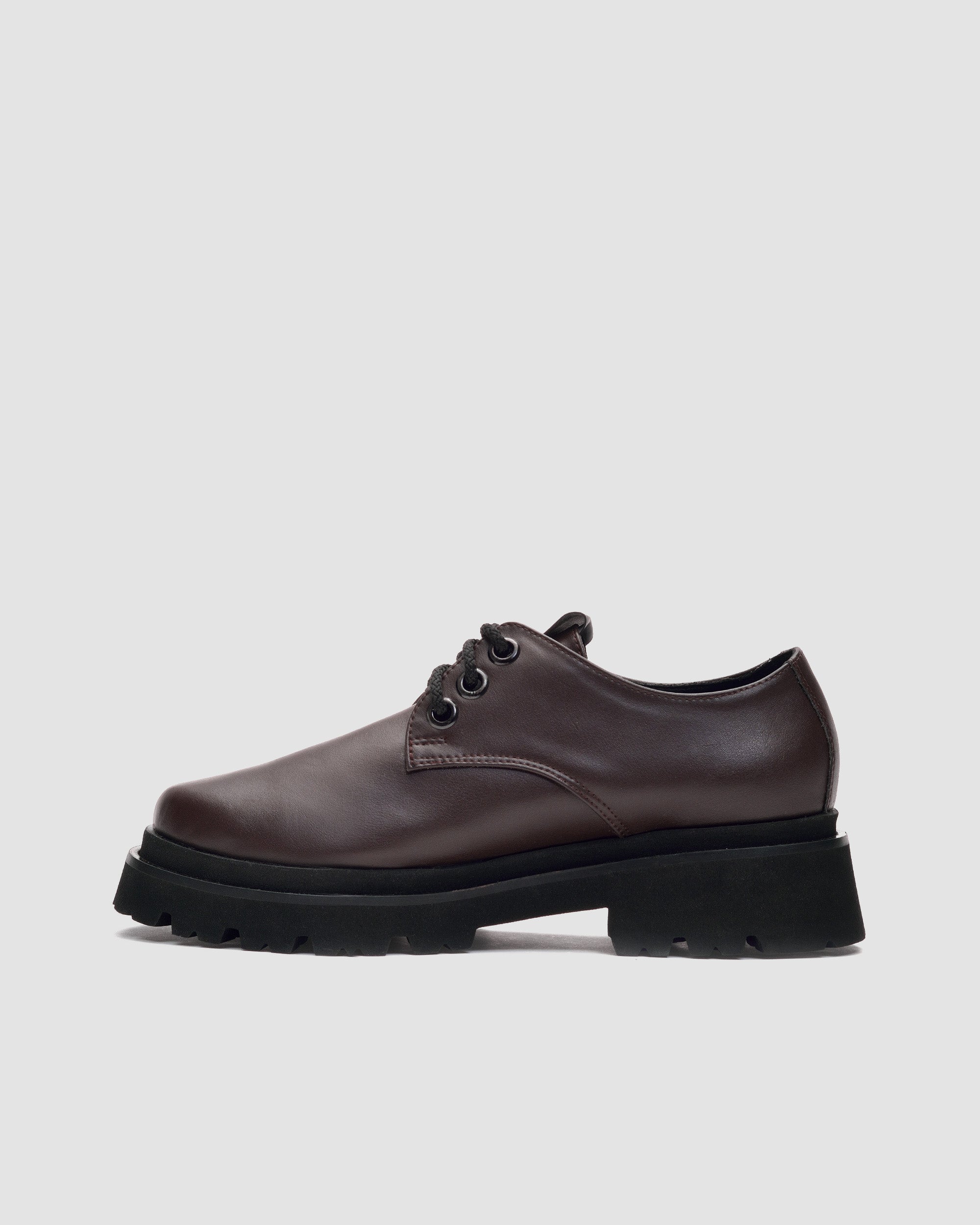 BOHEMA Chunky Derbs No. 2 - chocolate brown women's derby shoes made from plant leather