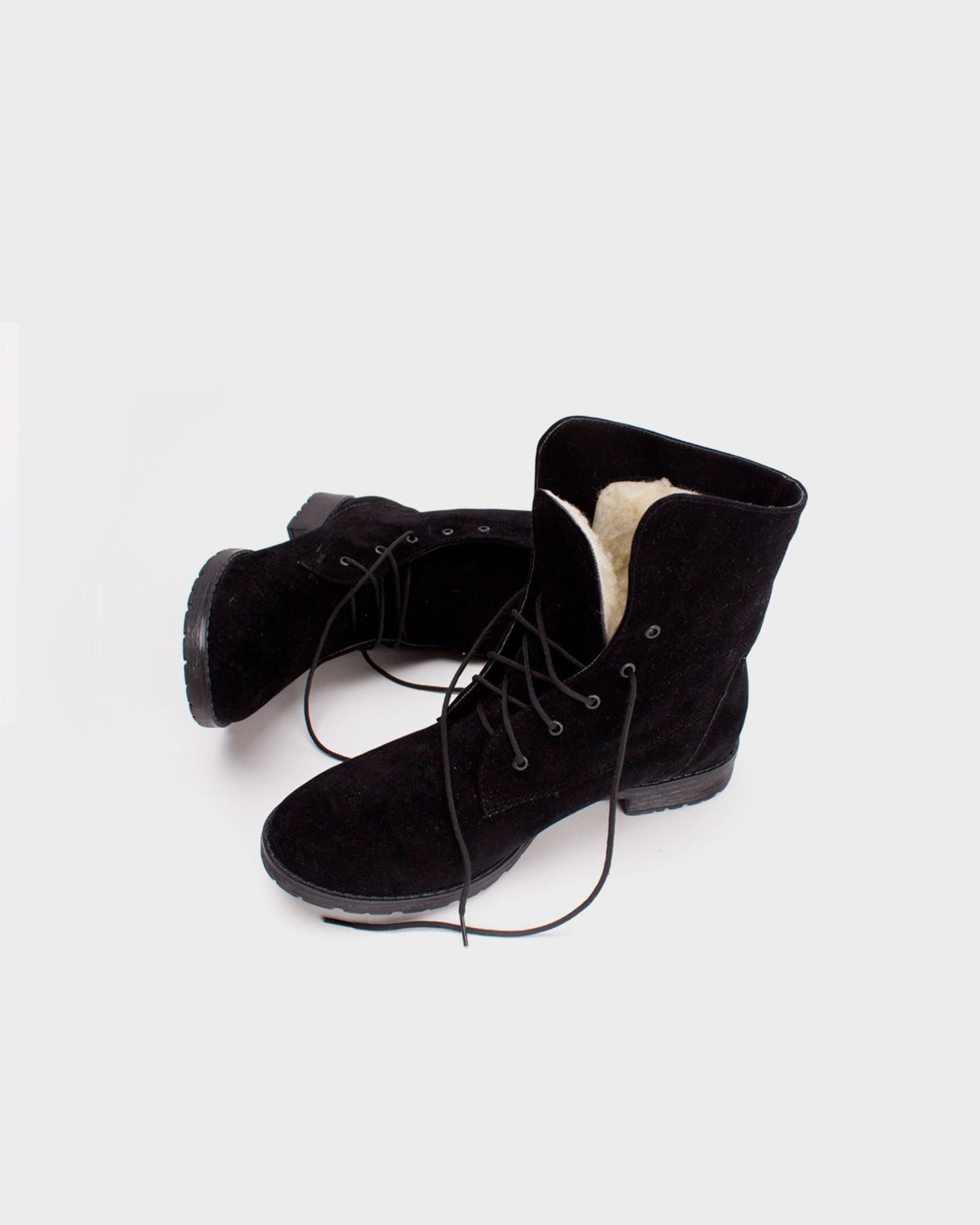 Schwarze Stiefel „Workers No. 1“ aus synthetischem Wildleder – Musterverkauf