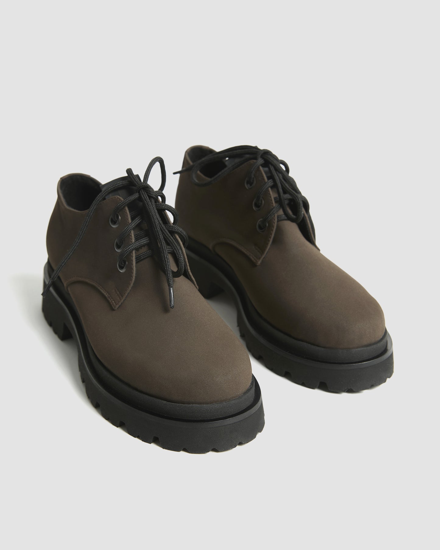 Chunky Derbs No 2 Chocolate suede brown derby shoes