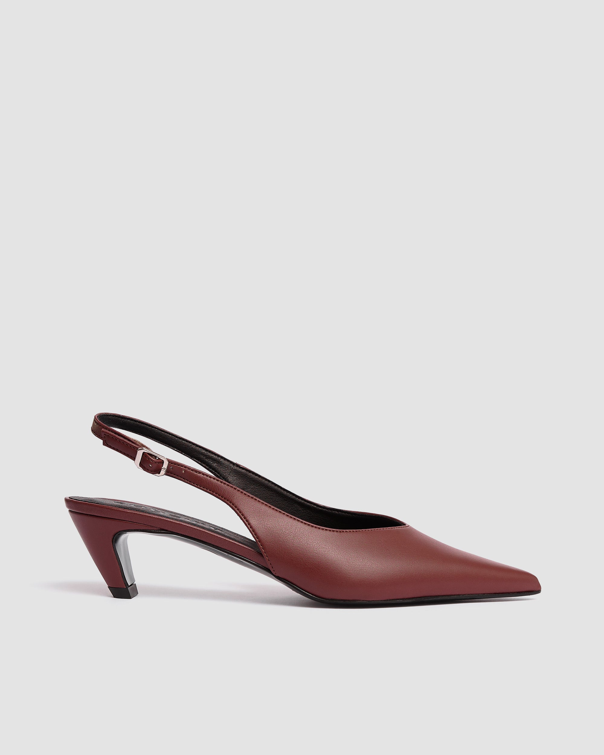 Kitten Heels Burgundy pointy toe pumps