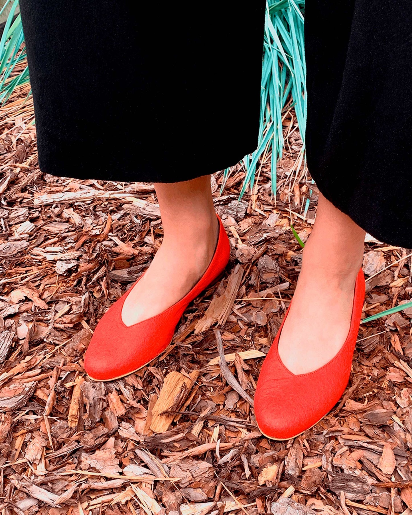 Pumps Paprika Pina ballerinas made of Pinatex - sample sale