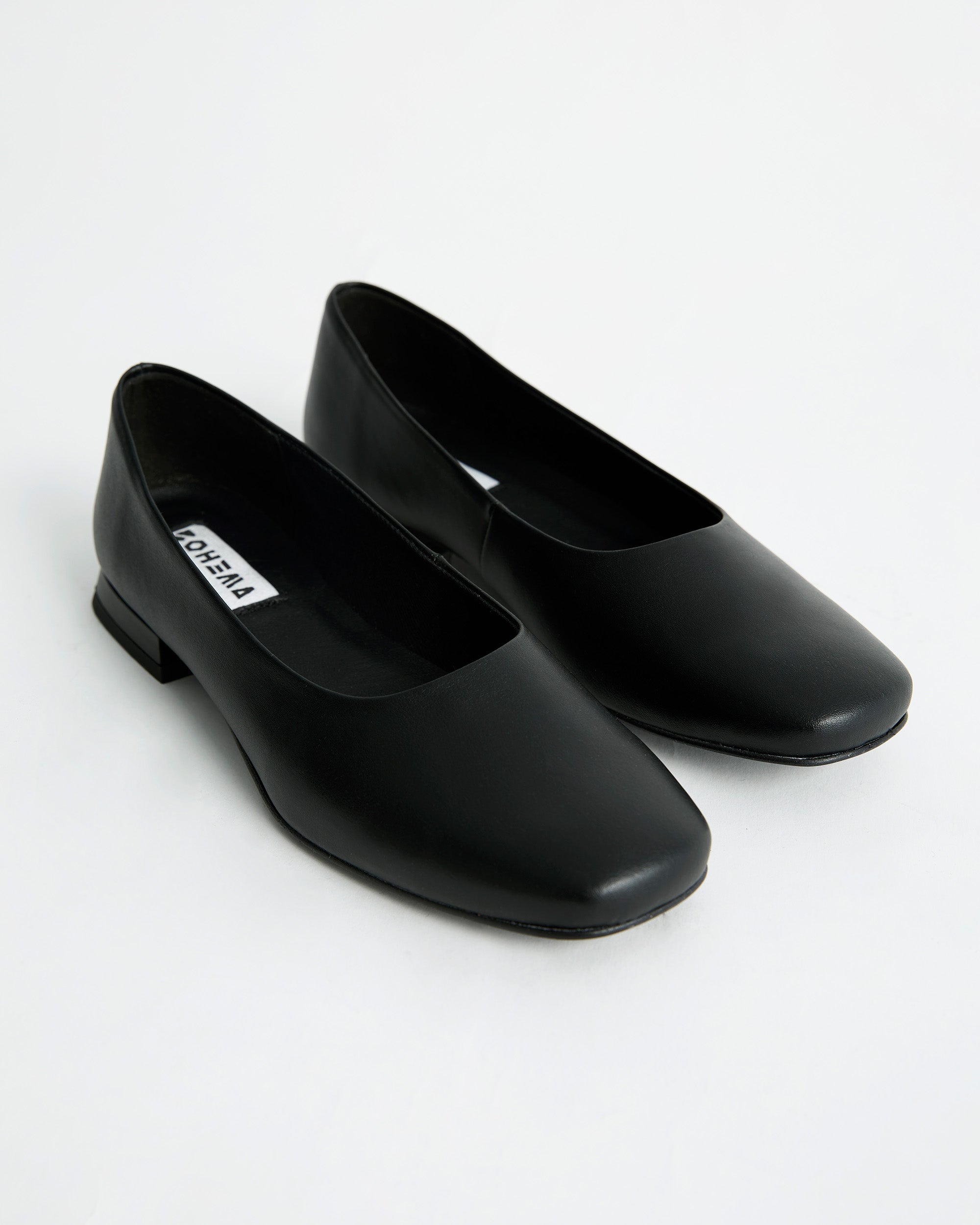 Black Diana Pumps black ballerinas with a square-cut shape