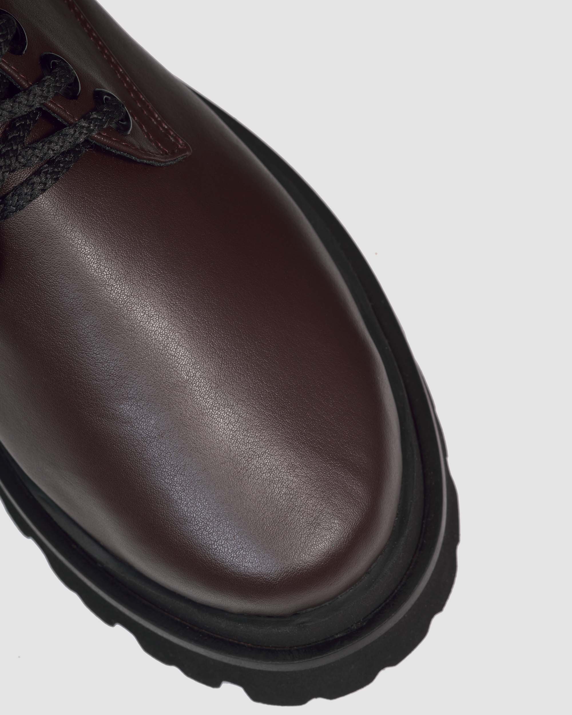 BOHEMA Chunky Derbs No. 2 in chocolate brown - back view of women's derby shoes