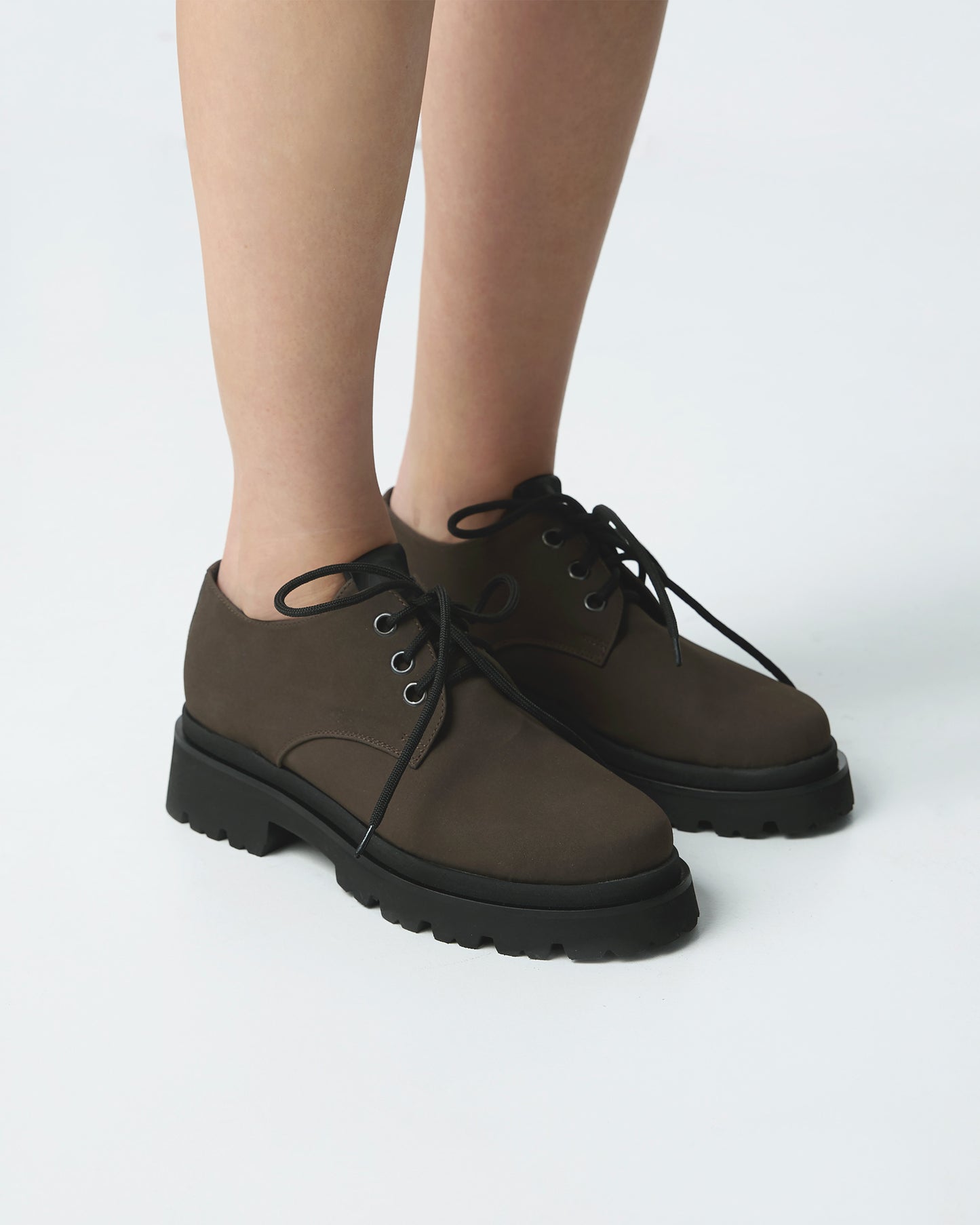 Chunky Derbs No 2 Chocolate suede brown derby shoes