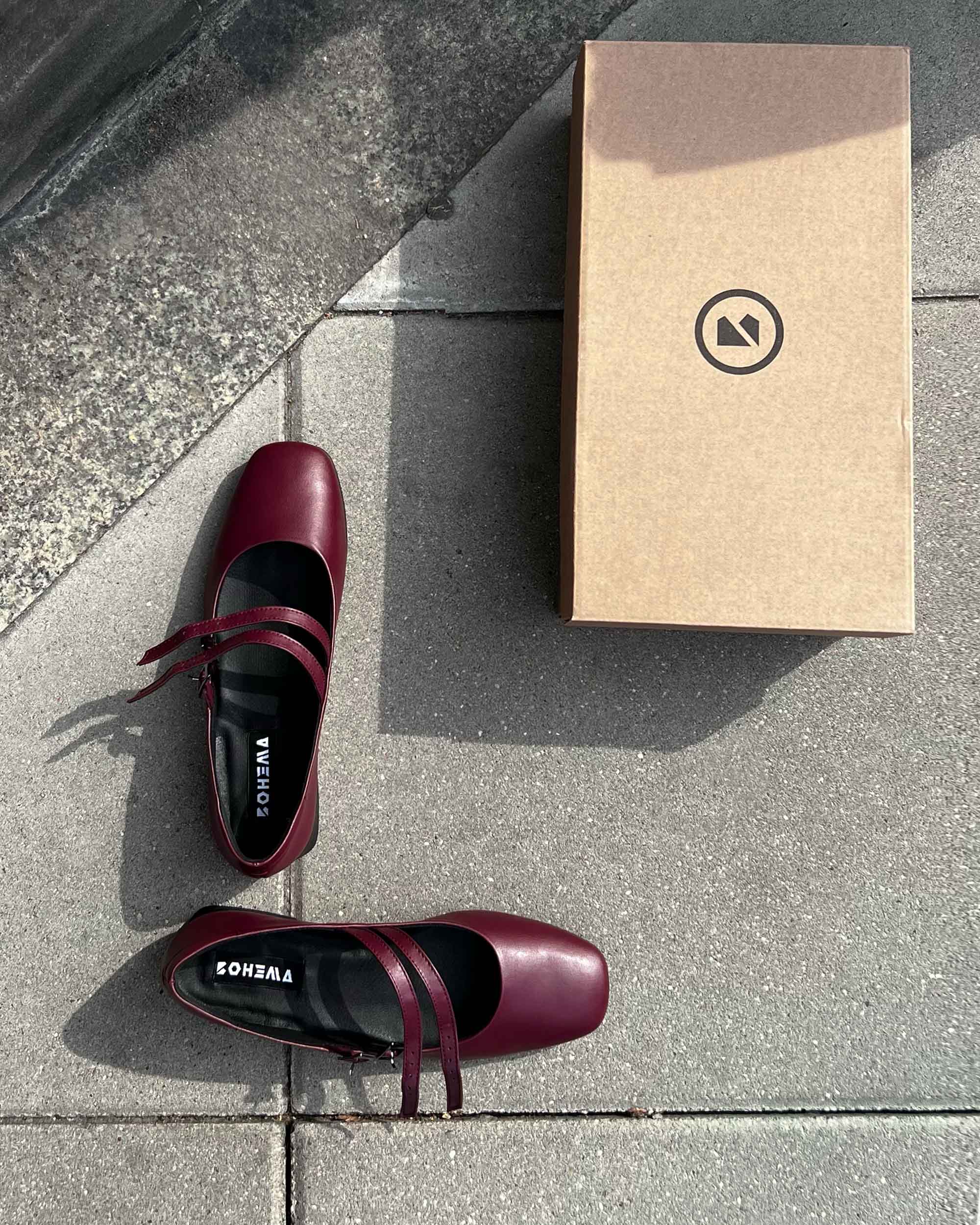 Cherry Mary Jane Pumps burgundy ballerinas