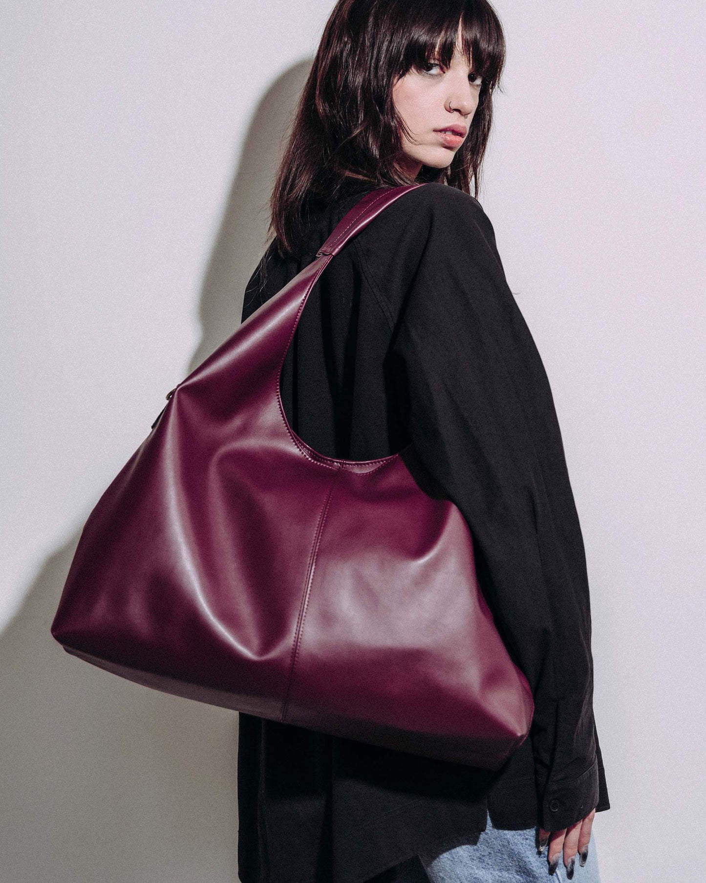 Bohema Slouchy Shopper Bag Burgund