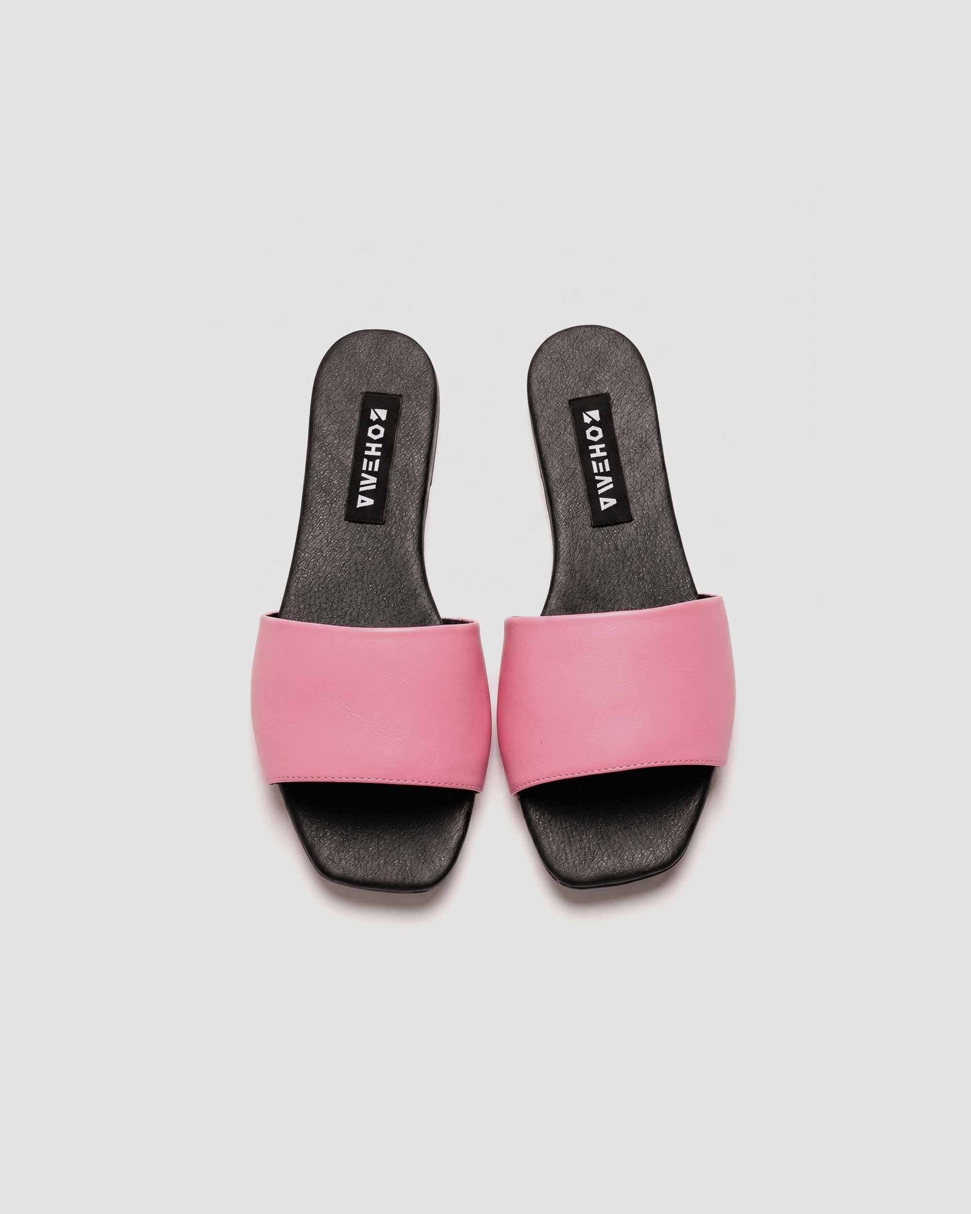 Mellow Slides Shoes Pink, Vegan Corn Leather, Women's