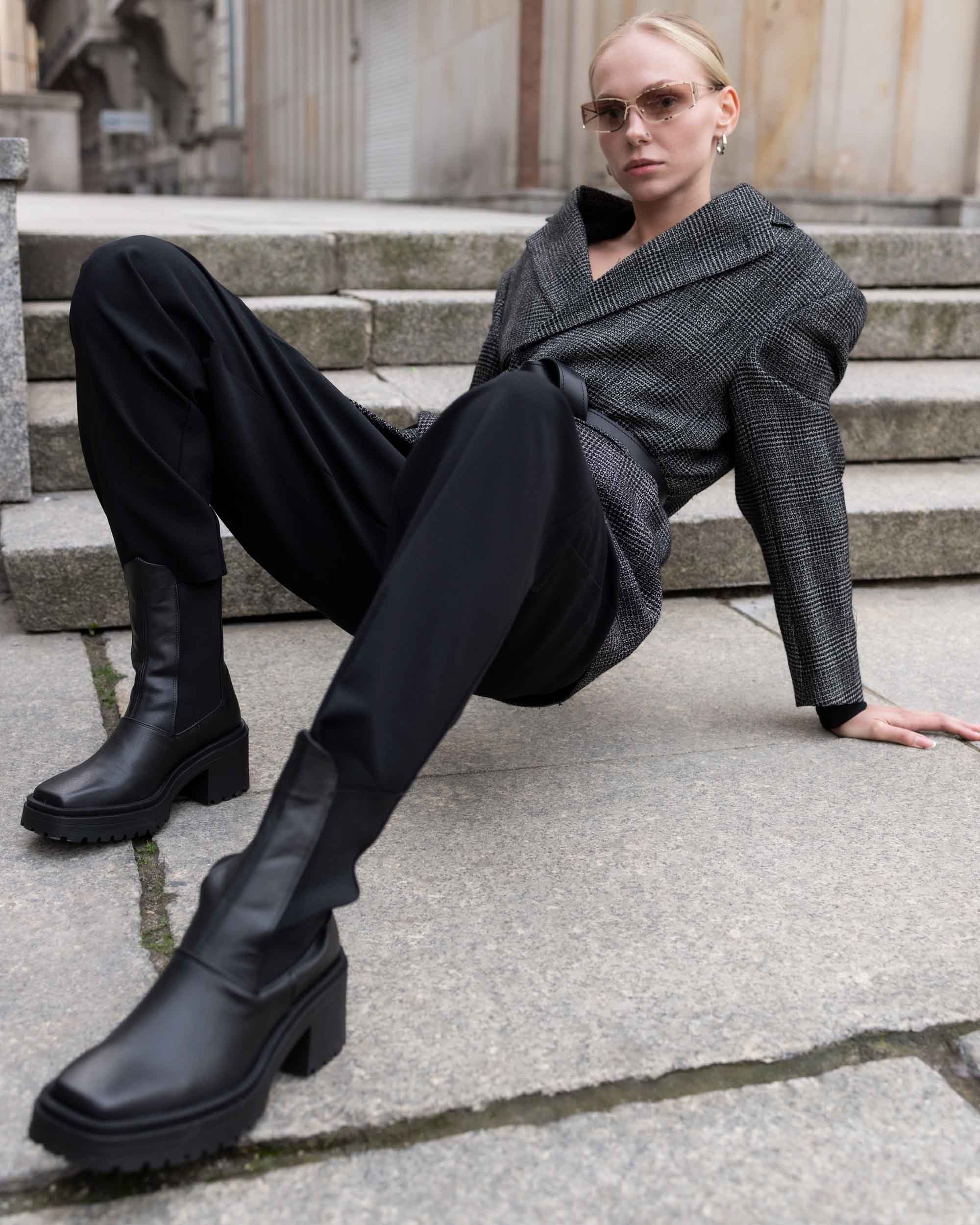 Squared chelsea boots