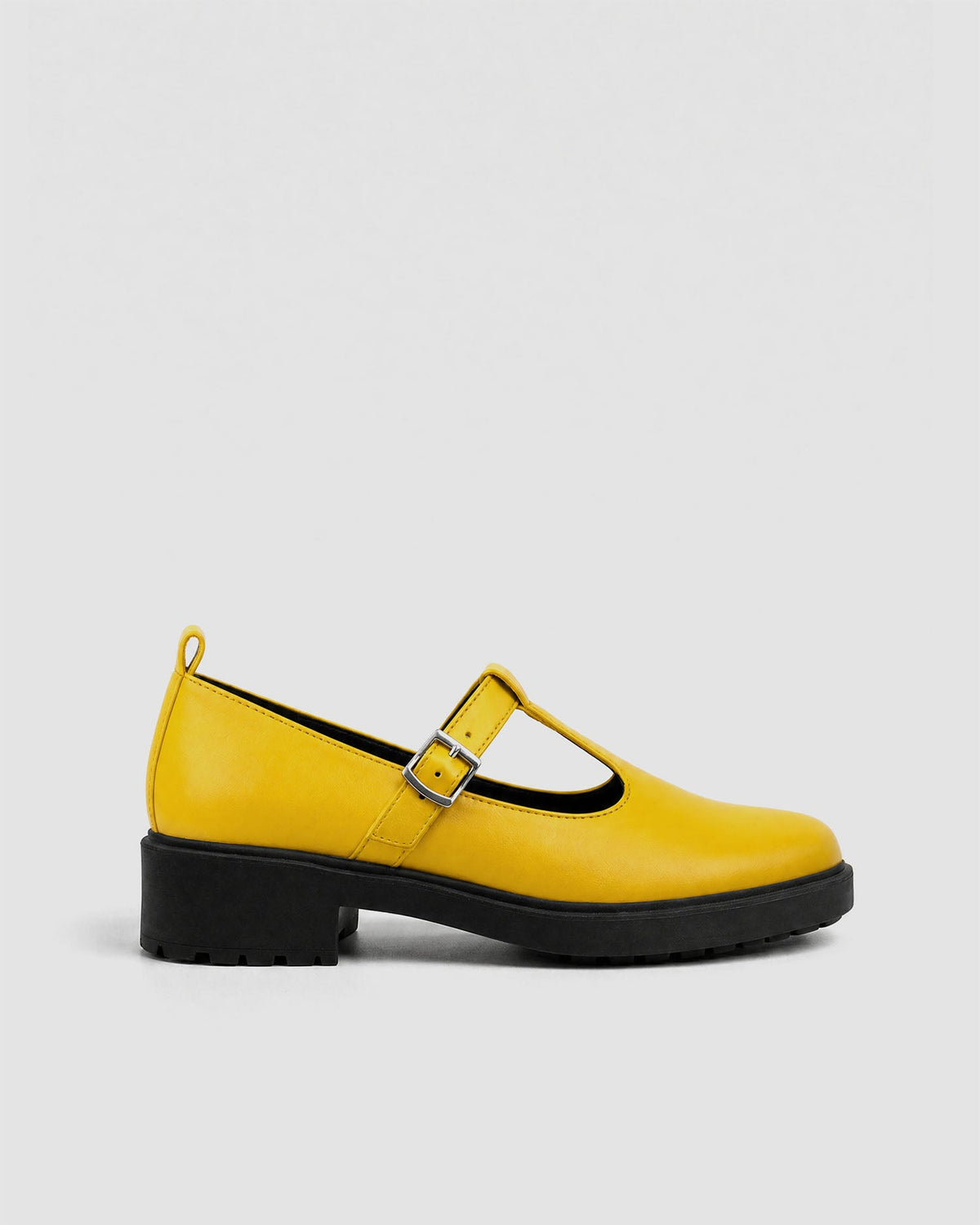 Yellow Mary Jane shoes women, vegan leather with strap, Curtsy BOHEMA
