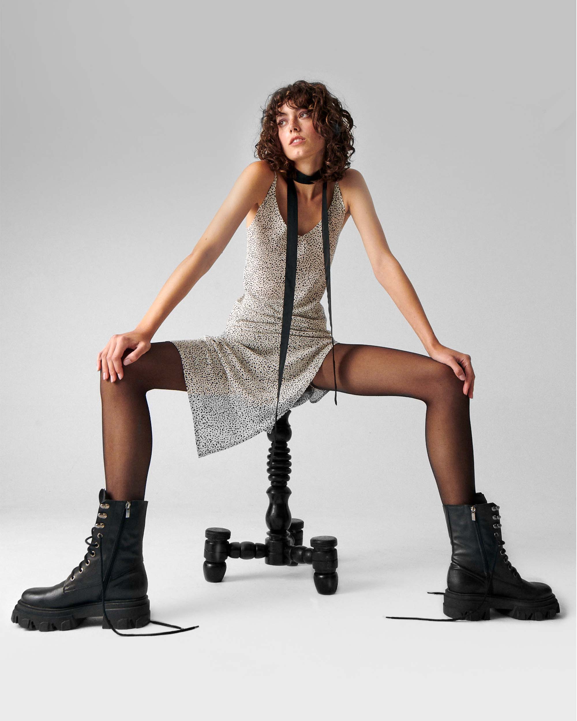 Combat black boots