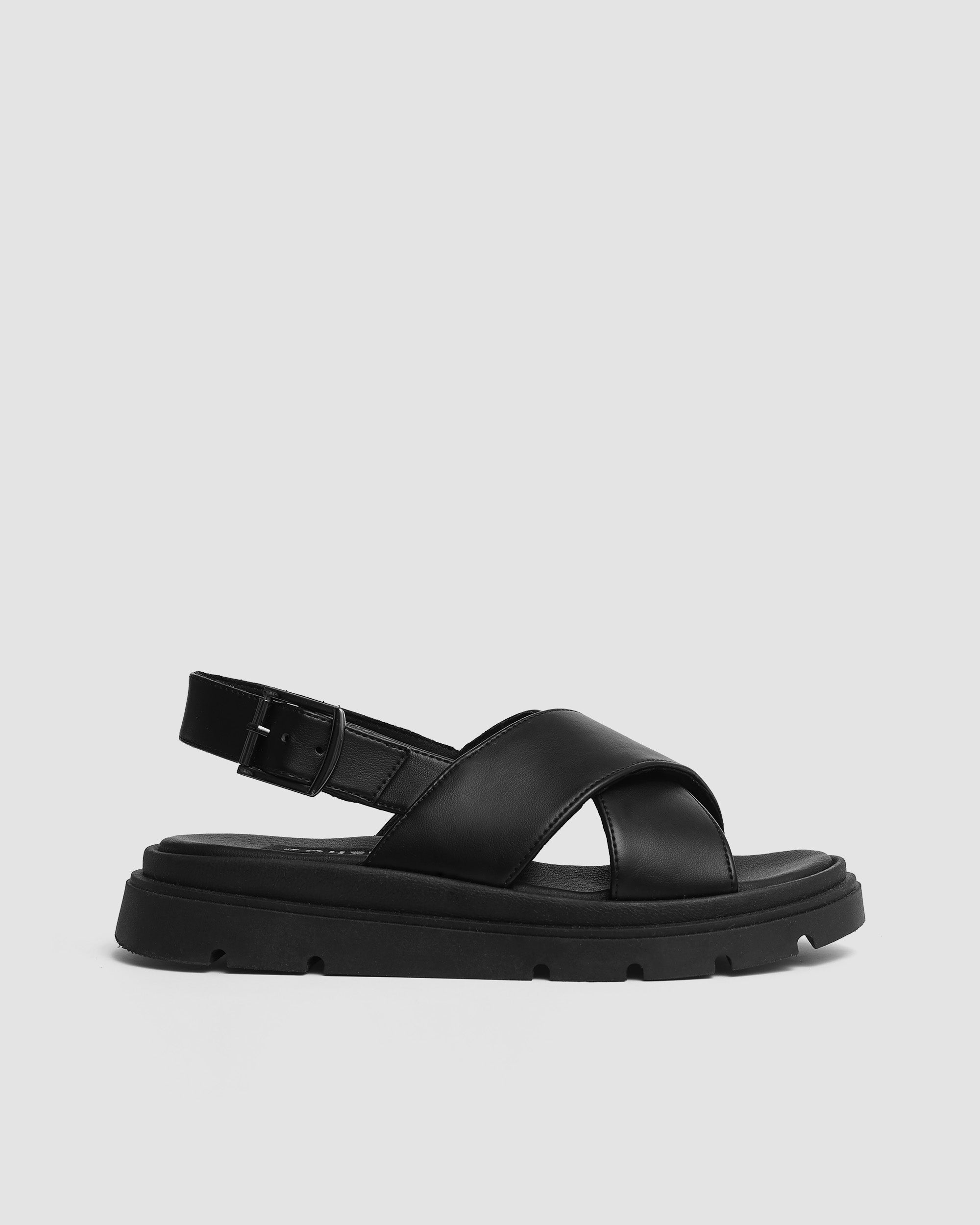 Glare Sandals Black made of vegan corn leather