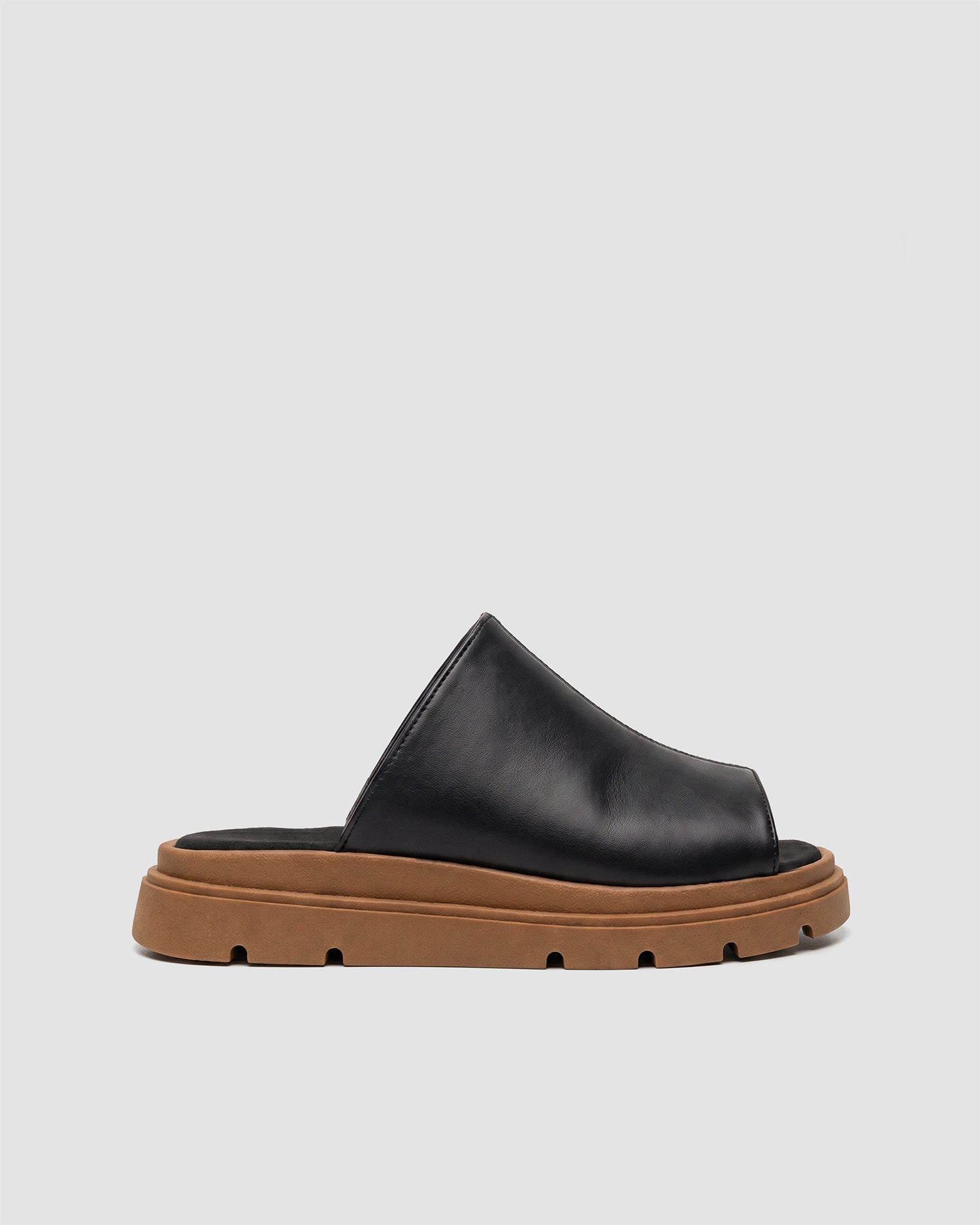 Kado Slides Black & Beige, Vegan Corn Leather, Women's