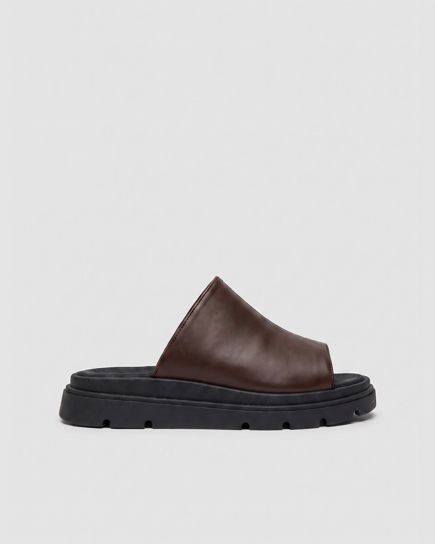 Kado Slides Black & Chocolate, Vegan Corn Leather, Women's
