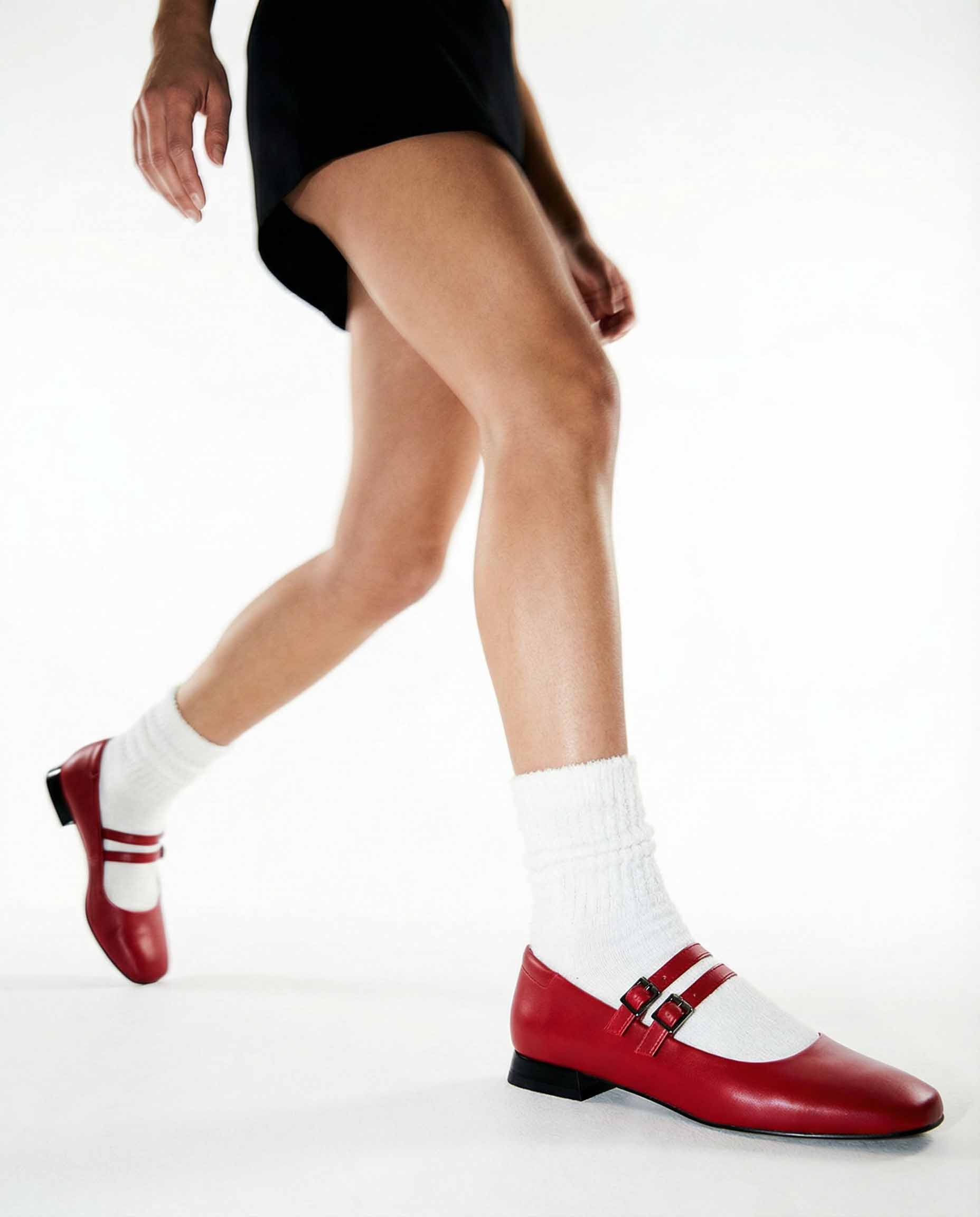 Strawberry Mary Jane Pumps red ballerinas