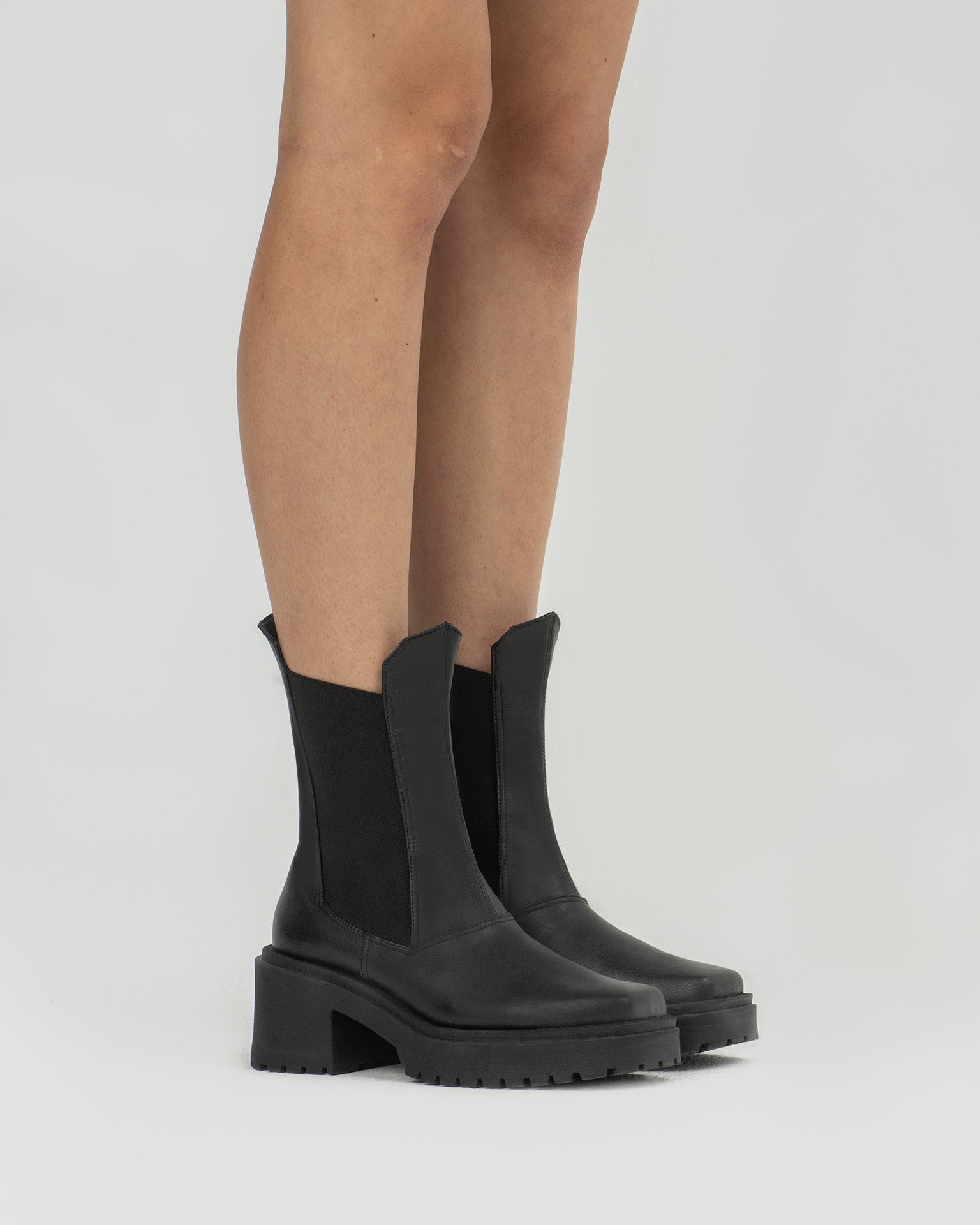 Squared chelsea boots