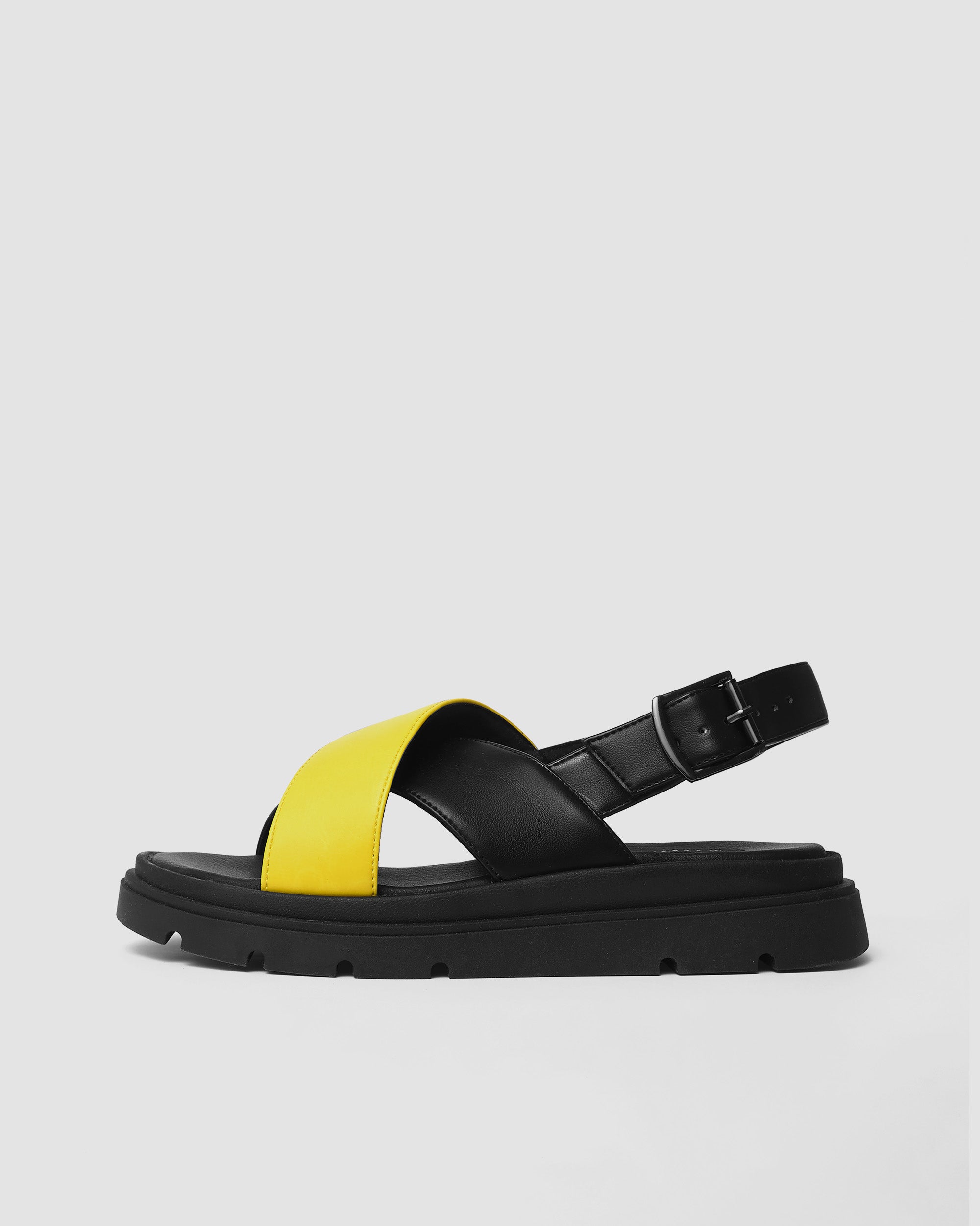 Glare Sandals Lemon made of vegan corn leather