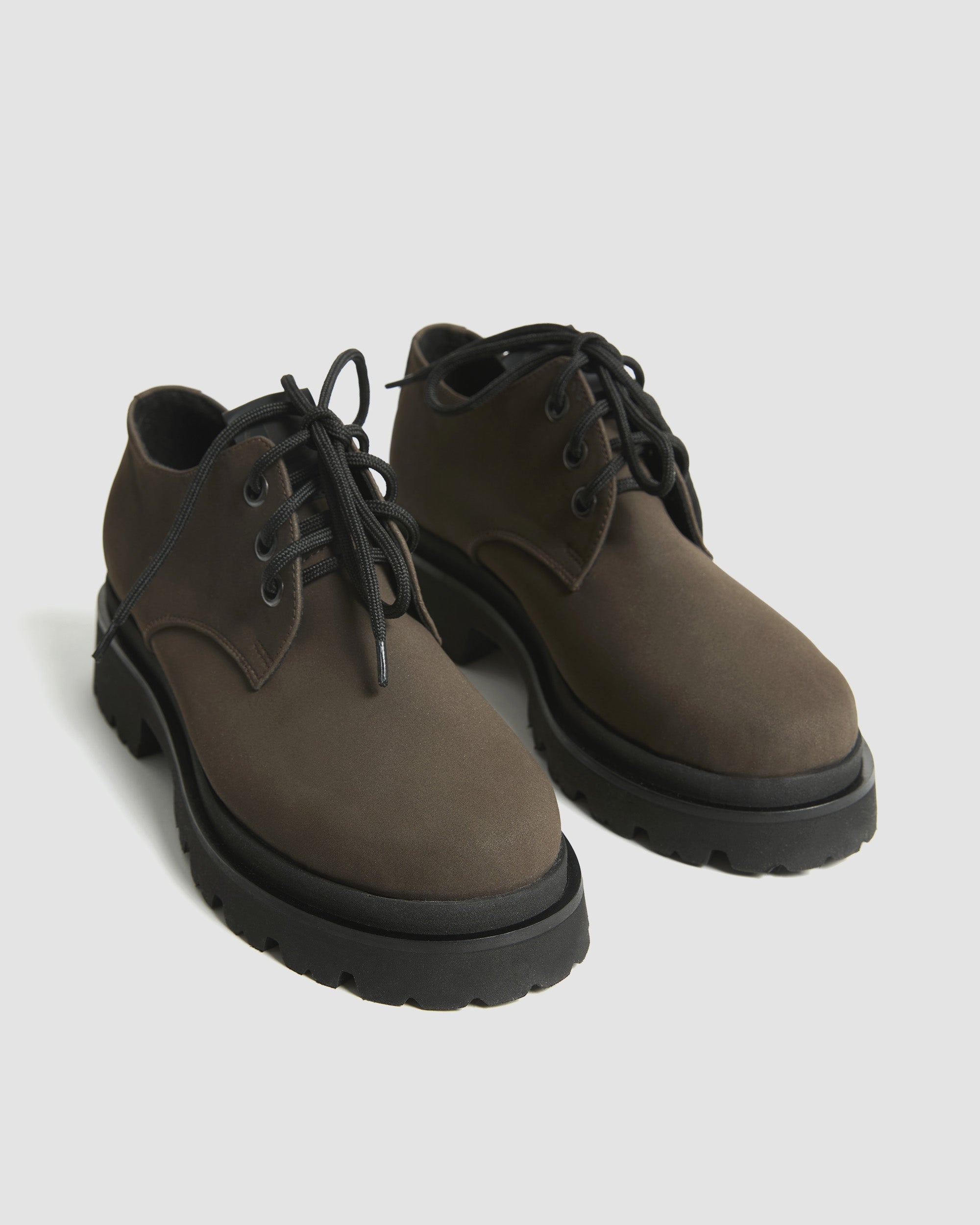 Chunky Derbs No 2 Chocolate suede brown derby shoes