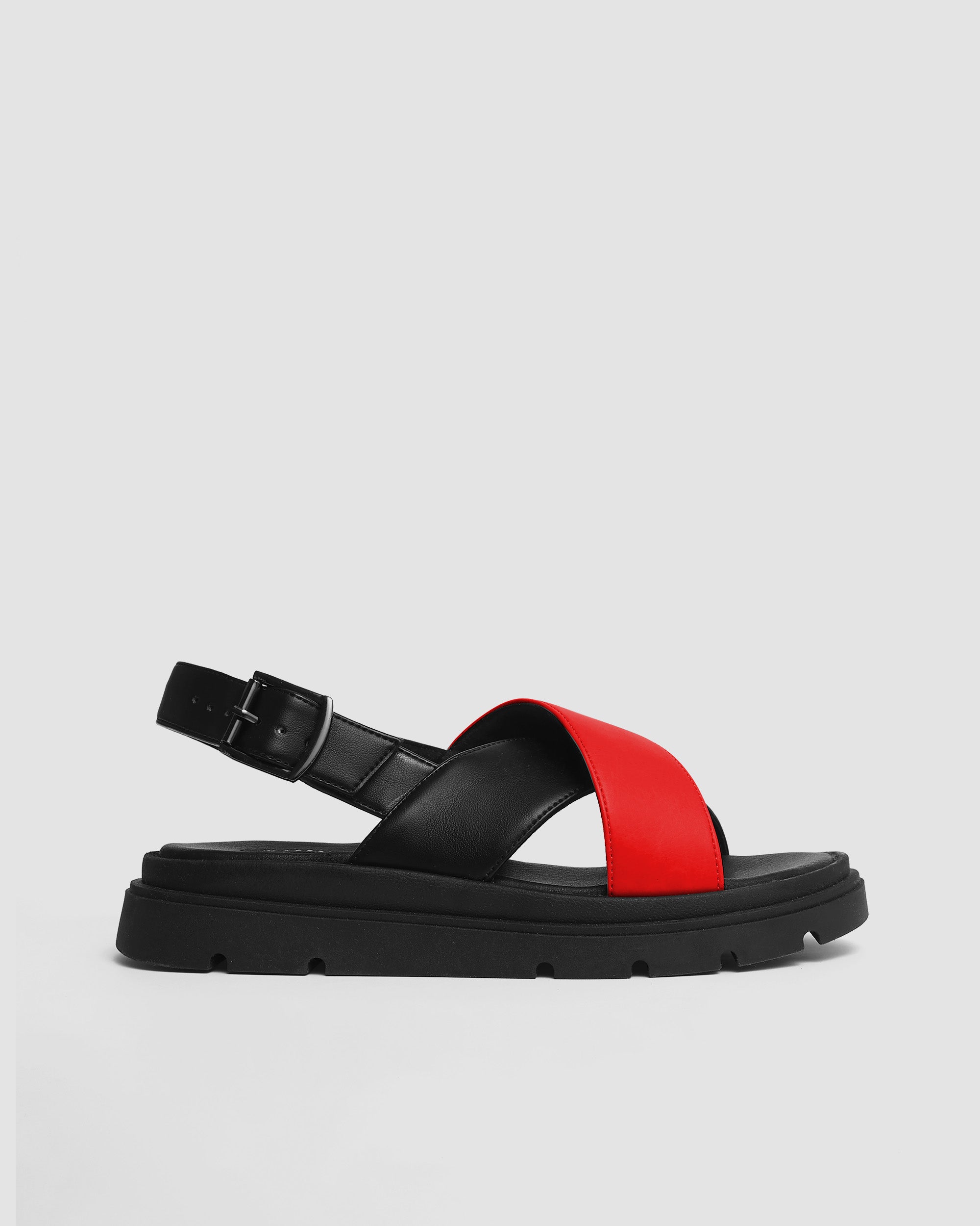 Glare Sandals Red made of vegan corn leather