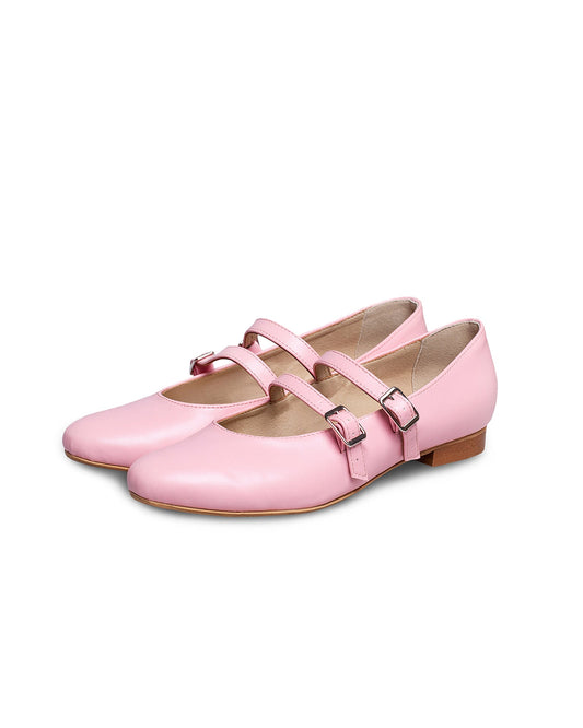 Mary Jane Pumps No. 2 Pink ballerinas made of Vegea grape leather - sample sale