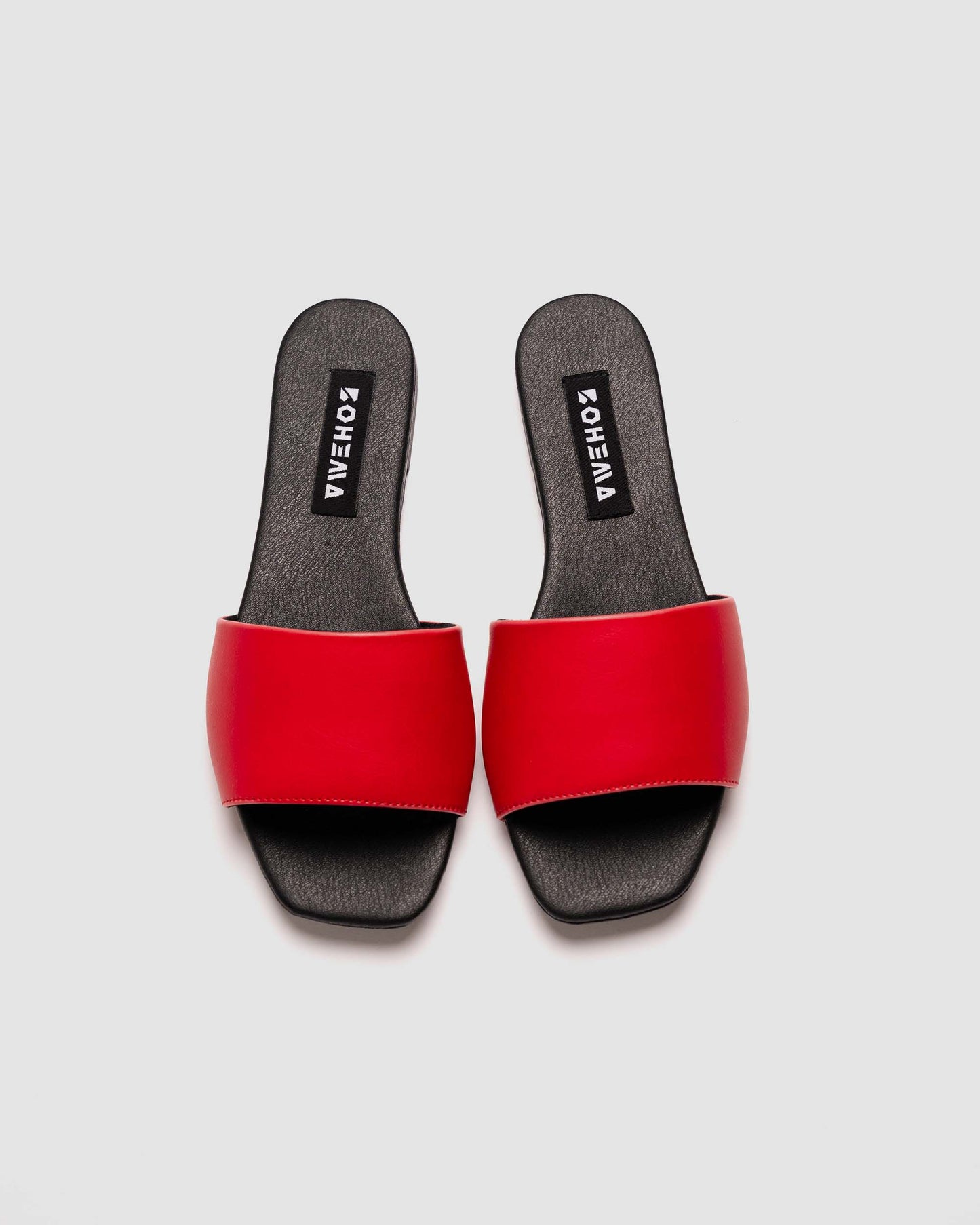 Mellow Slides Red vegan slides made of corn leather - outlet