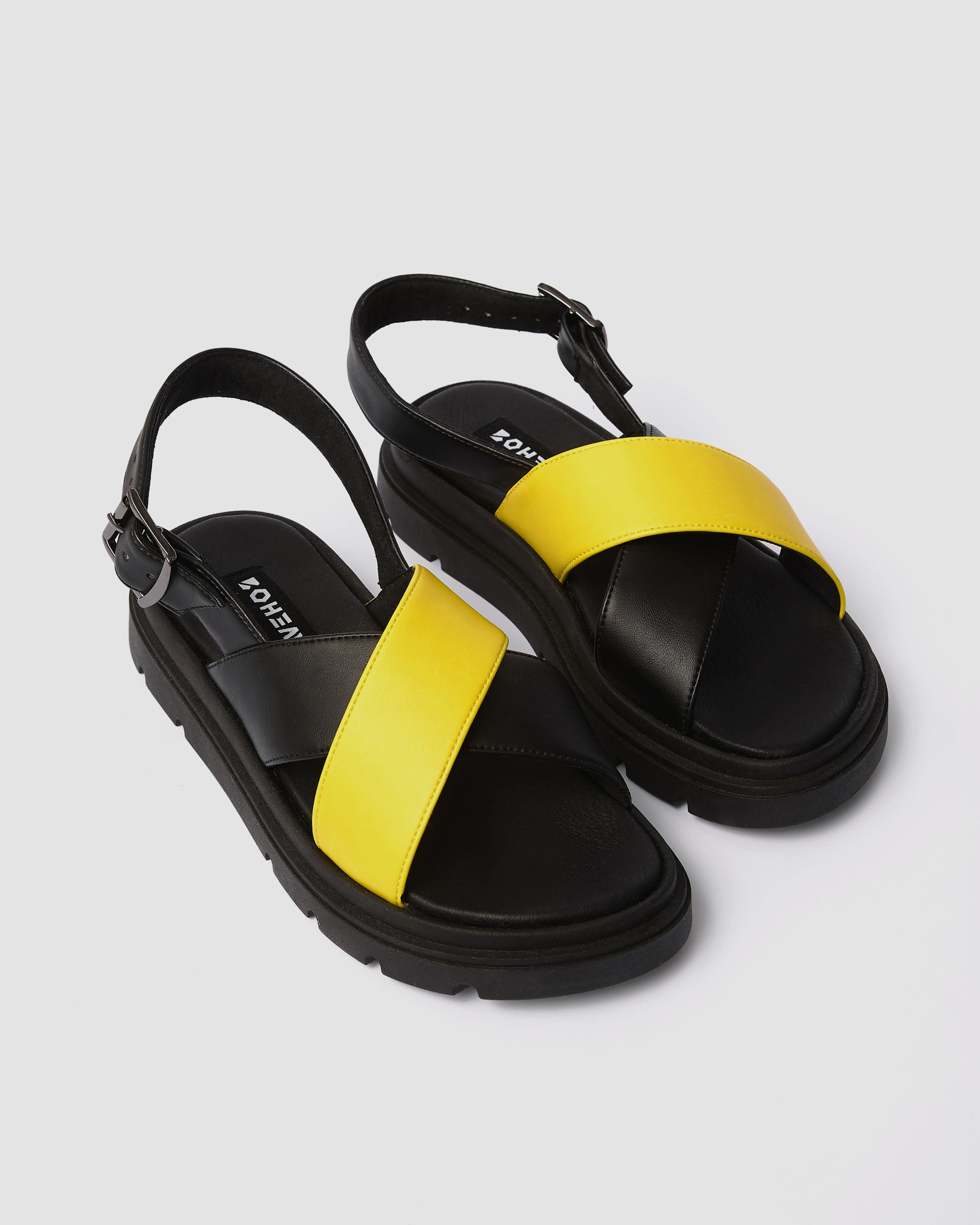 Glare Sandals Lemon made of vegan corn leather