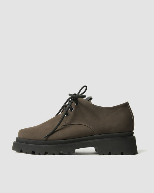 Chunky Derbs No 2 Chocolate suede brown derby shoes