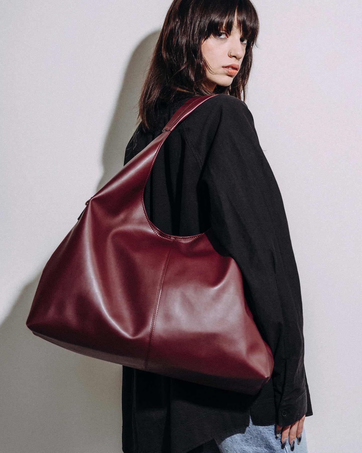 Bohema Slouchy Shopper Bag Burgund