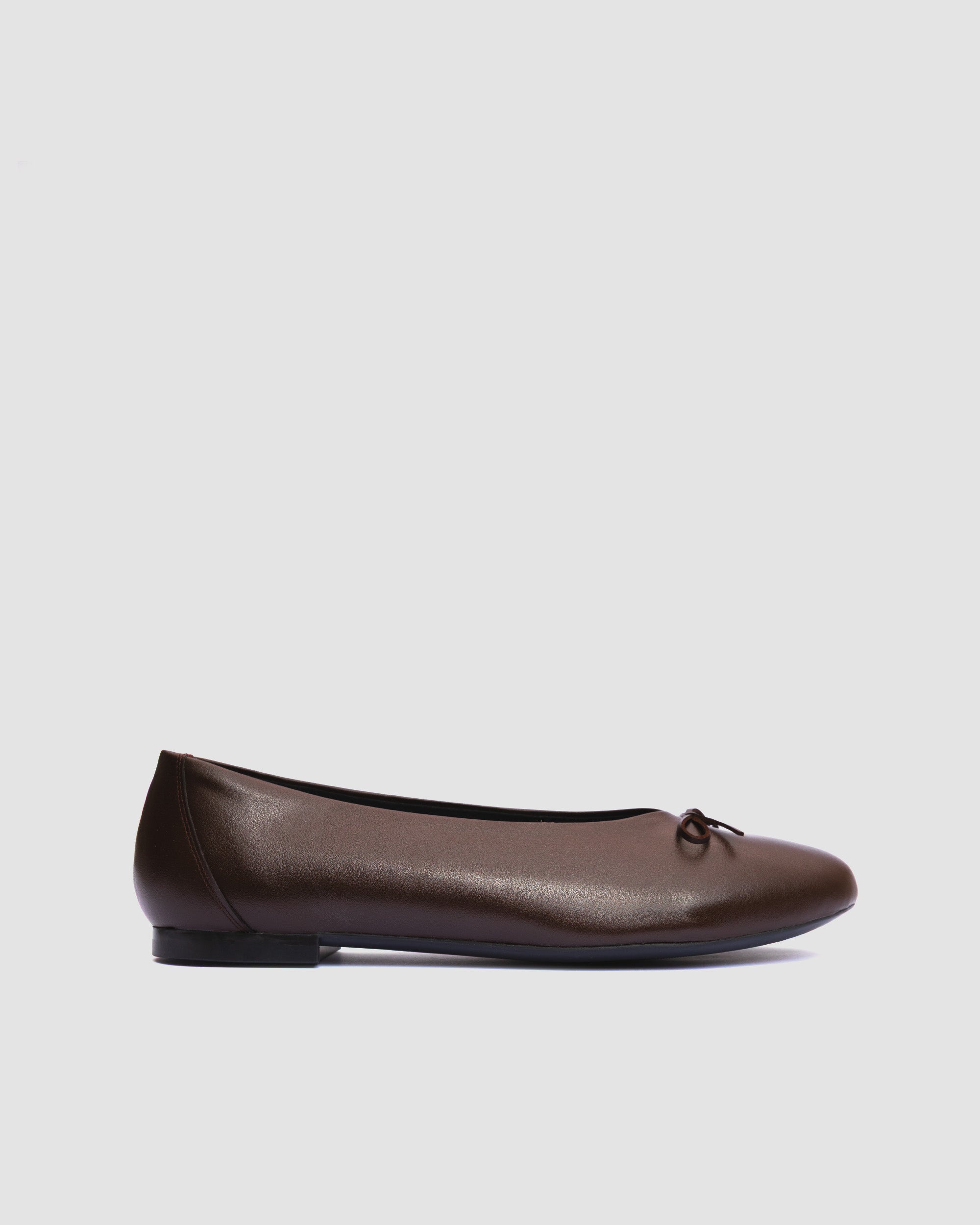 Mossy Pumps Chocolate brown ballet flats with a bow