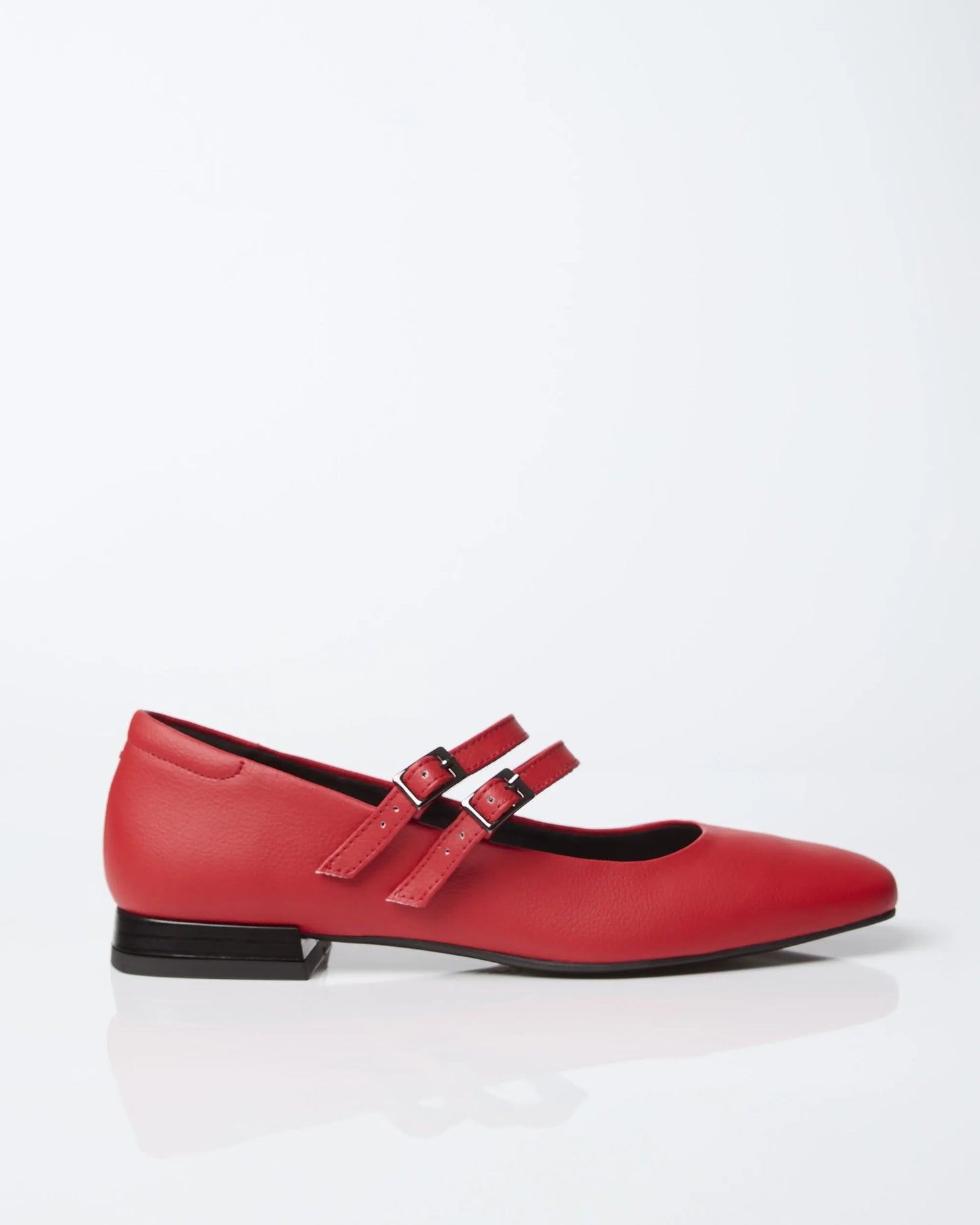 Strawberry Mary Jane Pumps red pumps made of grape-based vegan leather