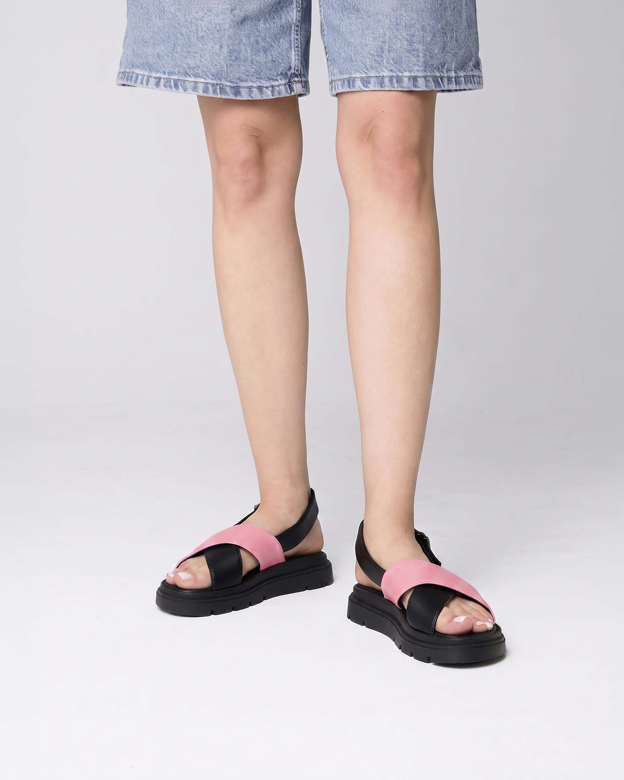 Glare Sandals Pink, Vegan Corn Leather, Women's