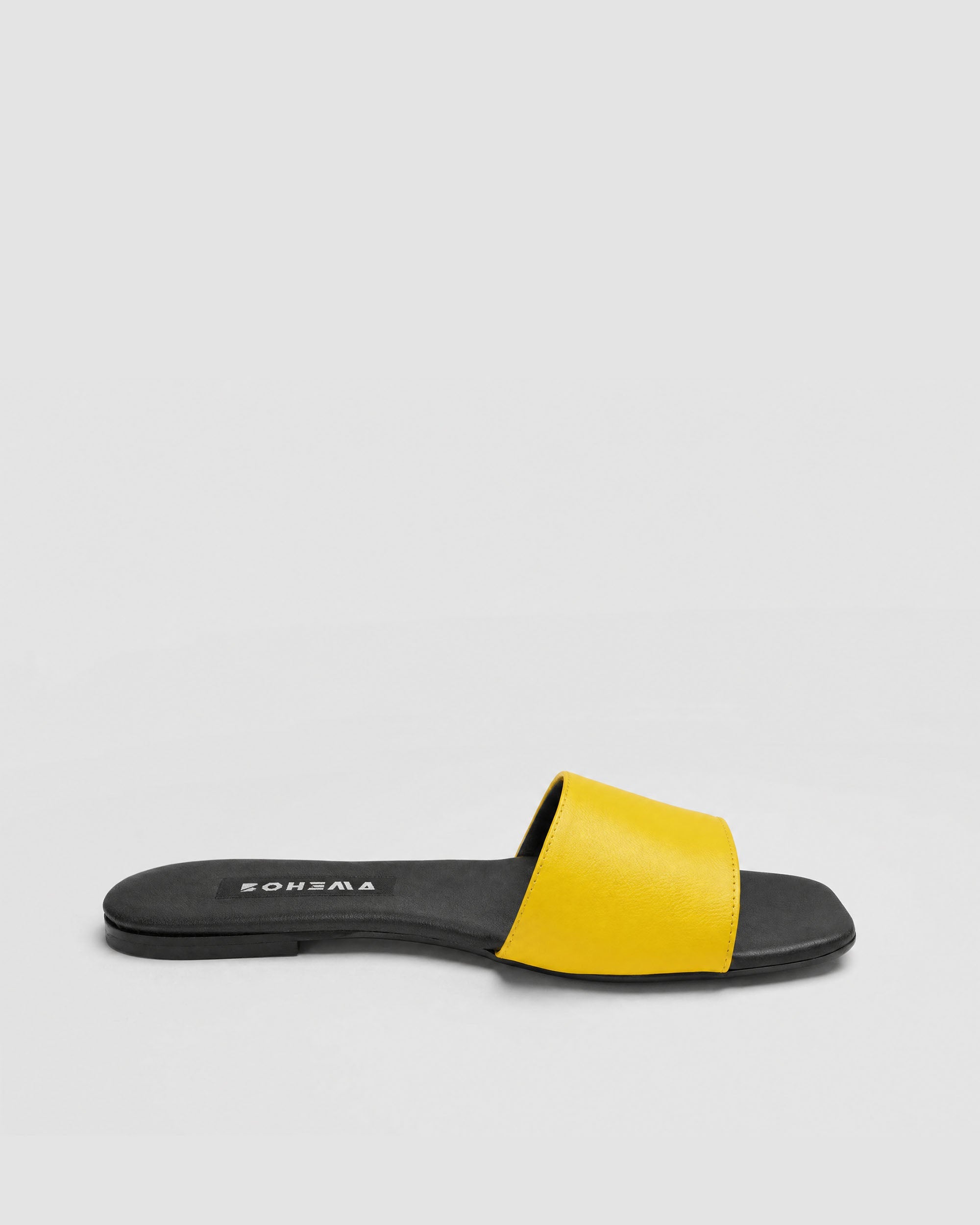 Mellow Slides Shoes Yellow, Vegan Corn Leather, Women's