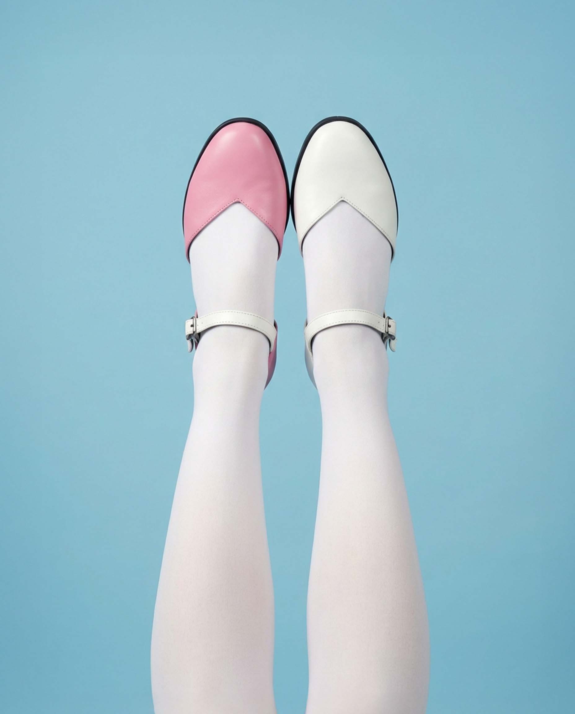 Alexa Pumps Pink BOHEMA cactus leather ballerinas, front view