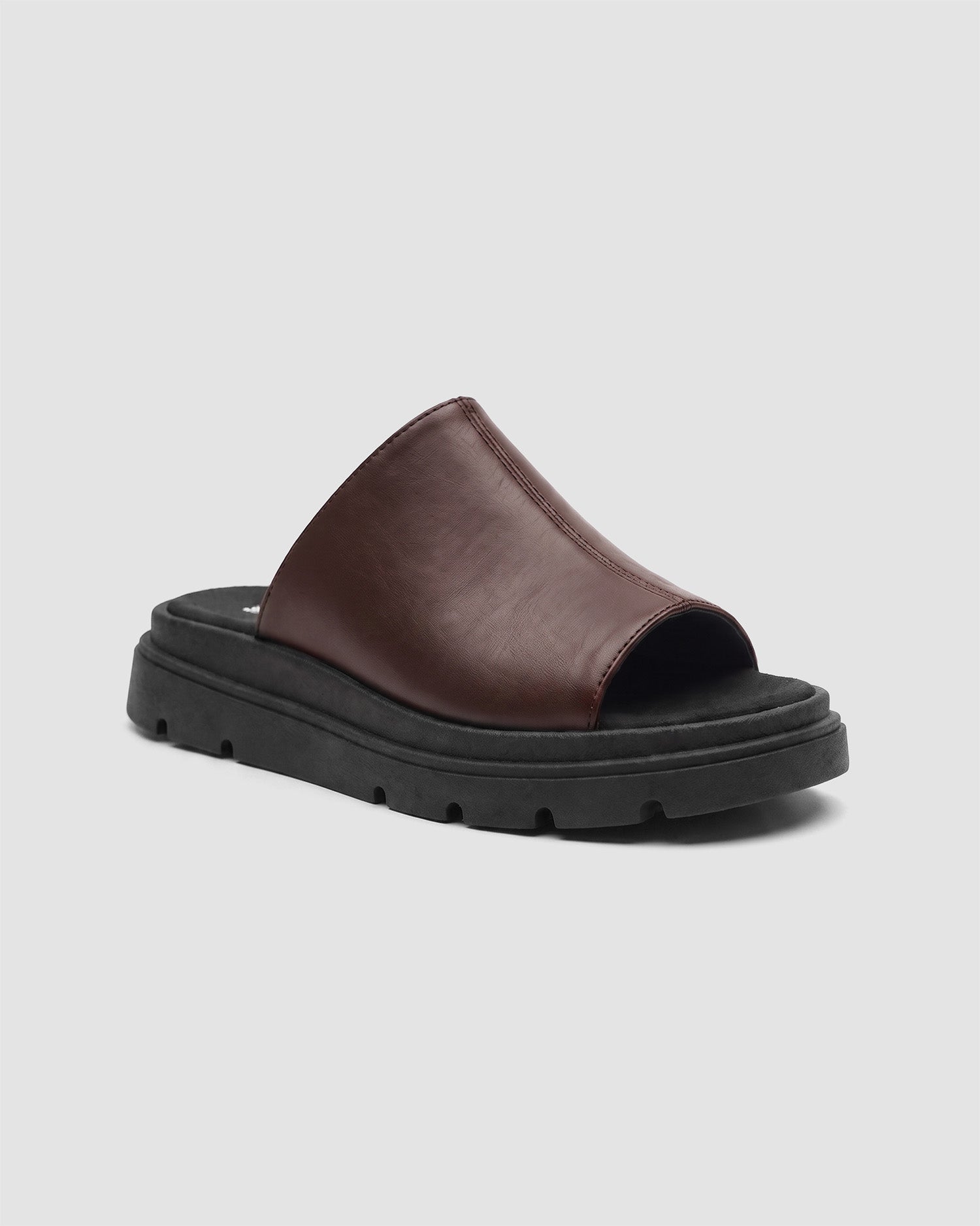 Kado Slides Black & Chocolate, Vegan Corn Leather, Women's