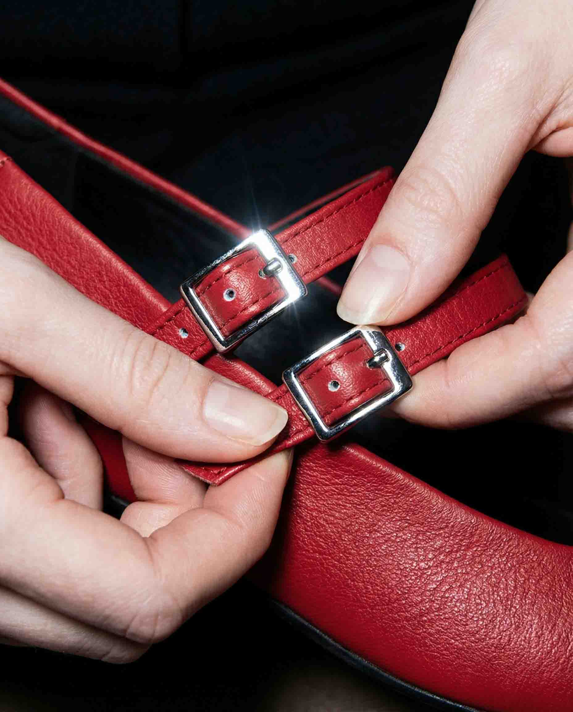 Strawberry Mary Jane Pumps red ballerinas