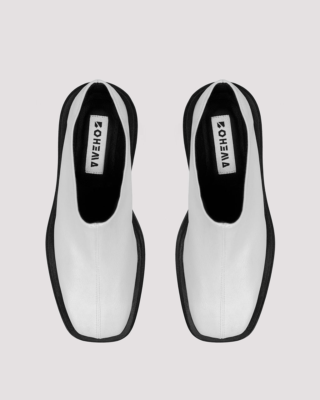Squared Mule White made of Grape Leather